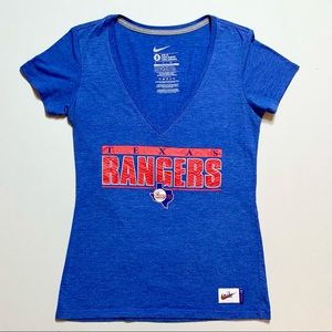 Texas Rangers Nike Women's V-Neck Tee Slim Fit